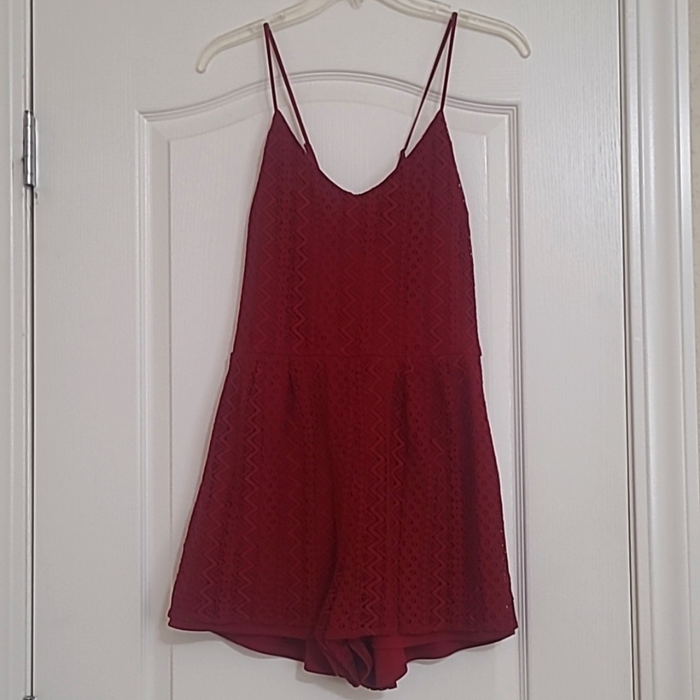 "Contempo casuals" dark red Romper. Size XL (juniors). Worn once.